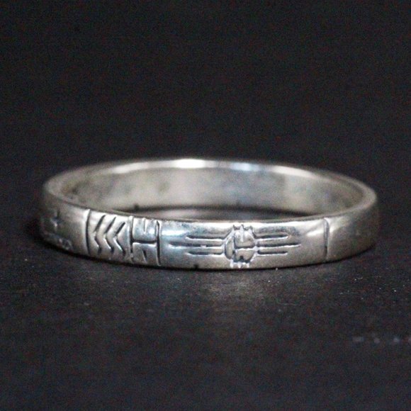 Carolyn Pollack Southwest Sterling Silver Contemporary QVC Etched Band Ring - Picture 5 of 8